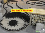Díky ohebnosti obrubníků Eko Bordu lze vytvořit snadno zajimavé tvary - kruhy a oblouky