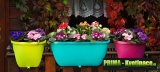 Prima-květináče balkonový truhlík, závěsné květináče na zábradlí, květináč na terasu, květináč na zábradlí samozavlažovací plastové venkovní závěsné